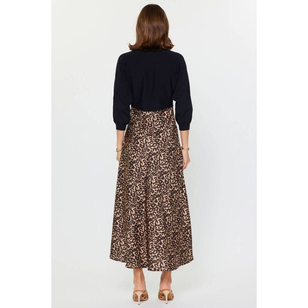 NEW CURRENT AIR split midi dress in leopard - Picture 3 of 6